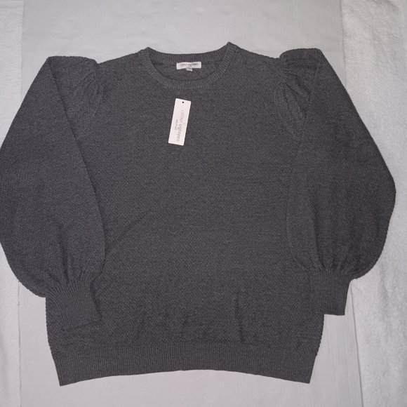 COLOUR EIGHTEEN FLANNEL BALLOON SLEEVE SWEATER TOP - Picture 3 of 11